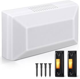Saillong 744759612199 Wired Door Bell Chime Kit With 16v 10va Two Note Lighted Metal Doorbell