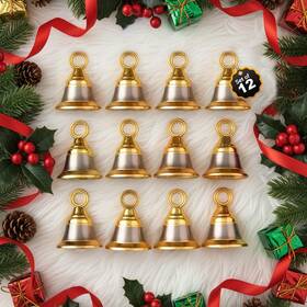 Glae8812-us Satvik Store Set Of 12 Medium Sacred Echoes Metal Jingle Bells With Hanging Loop Fo