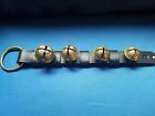 Sb004 Nohma Leather Classic Solid Brass Sleigh Bells Door Hanger Strap