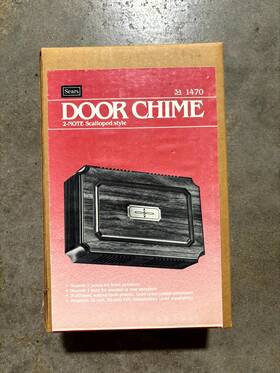 341470 Sears Vintage Door Chime Black For Doorbell 2-note Scalloped Style