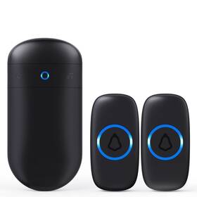 M508 Secrui F55x2 Black Wireless Doorbell With 2 Buttons Kits For Front Door Back Ba