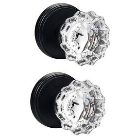 Shiny Handles 797550926149 Glass Dummy Door Knobs Interior Inactive Matte Black Vintage Crystal Do
