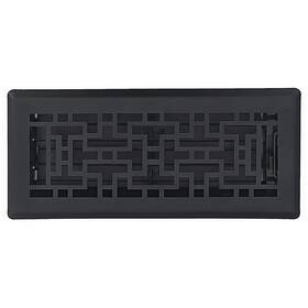 Orl412-blk Sierra Grates 4 Inch X 12 Oriental Design Floor Register In Cast Iron Black Finish - Vent Cove