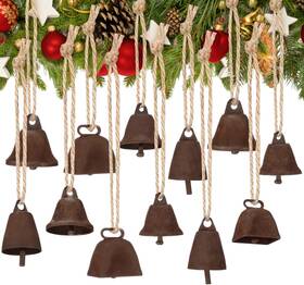 Haa-silkfly-3511 Silkfly Set Of 12 Rusty Christmas Bell Ornaments For Tree Crafts