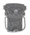 Hdl-10097 Silver Skull Knocker Willie Winged Harley-davidson Door .