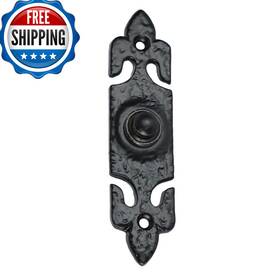 Skandh B09tbd857j Fleur Iron Doorbell Chime Push Button Antique Black Powder Finish 5.11 X