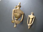 23872 Small Brass Solid Knockers 2 Large Signed 1 Vintage Door Ives