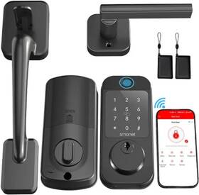 M6-bf Smonet Smart Door Lock Set - M6 Wifi Fingerprint Keypad Deadbolt Black