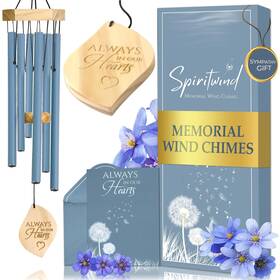Spiritwind 065015190042 32 Inch Ocean Blue Memorial Wind Chimes For Loss Of Loved One - Tranquil Sounding