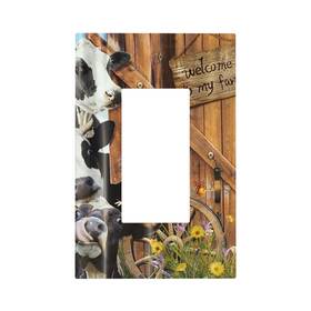 Spshian062 Spshian 675897915854 Decorative Switch Plate Covers Farm Cow Farmhouse Barn Door Rustic Vintage Wo