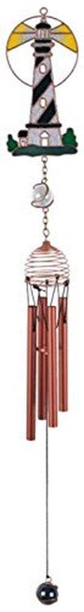 Ss-g-99286 Stealstreet Wind Chime Copper And Gem Lighthouse Garden Decoration Hanging Decor