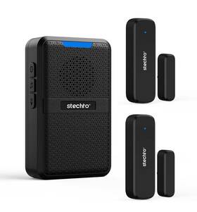 Dw512-d7 Stechro Wireless Door Chime 600ft Range 2 Magnetic Alarm Sensor 1 Doorbell Plugin