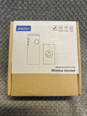 Stechro My7 F58 Door Chime Wireless Adjustable Volume Open Contact - New In Box
