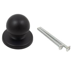 30060-19 Stone Harbor Hardware 1-1/4 Inch Round Bi-fold Knob With Backplate - Matte Black
