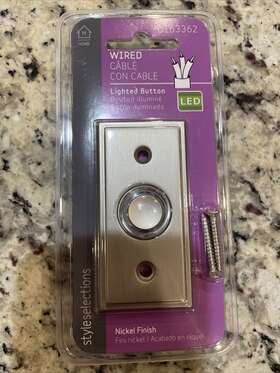0163362 Style Selections Wired Lighted House Button Led #0163362 Nickel Finish New