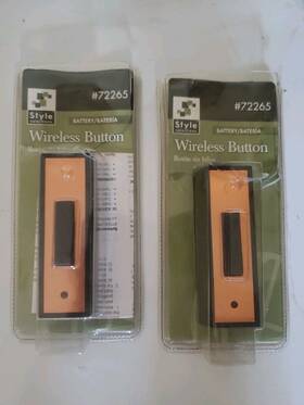 72265 Style Selections 034481186229 2 - Wireless Push Doorbell Button Never Used See Desc