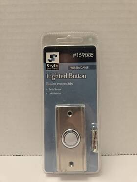 159180 Style Selections 034481188025 Wired Doorbell Button Silver New