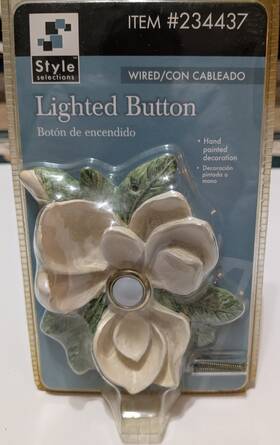 Ss1753l Style Selections 234437 Lighted Hand Painted Wired Doorbell Push Button Round