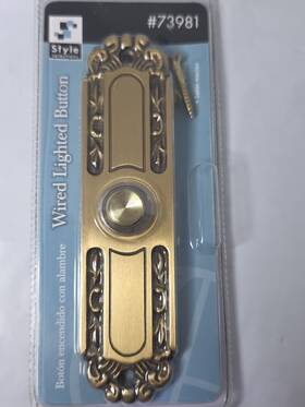Style Selections 73981 - Lighted Button Wired/cable Solid Brass #73981. E