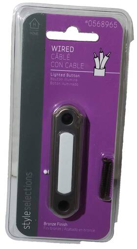 Ss-257-03 Style Selections New Wired Doorbell Button Lighted Led Bronze Finish