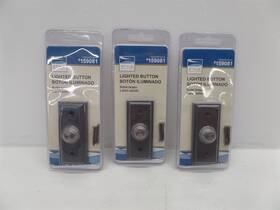 Ss1632l Style Selections Lot Of 3 - Lighted Button Doorbell