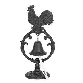 Sungmor 941247910414 Rustic Cast Iron Rooster Dinner Bell Free Standing Farmhouse Entry D