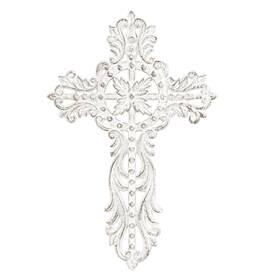 Sm-0879 Sungmor Cast Iron Cross Wall Decor - Pretty And Ornate Metal Art Vintage