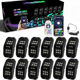 Sunpie-12rock-super Sunpie 12 Pods Upgraded 210 Degrees Wide Angle Rgbw Rock Lights App Voice Mod