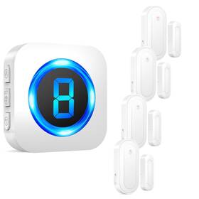 Surfou 792684214889 Wireless Doorbell Chime With 4 Sensors 1 Receiver Door Chimes When Opens