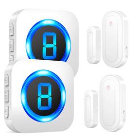 Surfou 792684214896 Wireless Doorbell Chime With 2 Sensors Receivers Door Chimes When Open