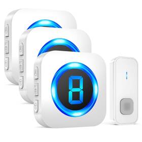Surfou 792684215091 Wireless Doorbell With 1300ft Long Range 55 Ringtones 5 Adjustable Volumes Le
