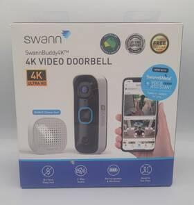 Swannbuddy4k Swann 840236138739 Ends 3/10 11am Pst Video Doorbell With Swannshield Ai Voice Asst