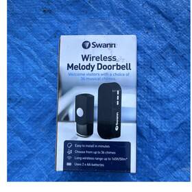 Swhom-dc819b-gl Swann Wireless Door Chime Kit Dc819b Black Portable Melody Bell 36 Chimes