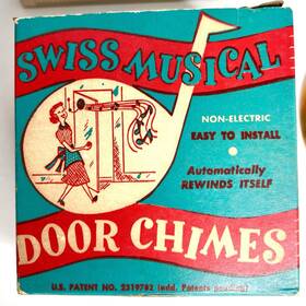 2519732 Swiss Rare Vintage Musical Door Chime Mechanical Home Sweet Original Box