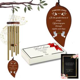 Synergy Gifts 198168924969 Memorial Sympathy Wind Chimes For Loss Of Loved One With Beautiful Poetry Mem
