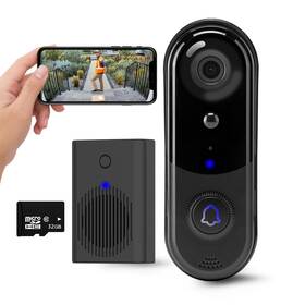 Taishixing 747783961998 Hd Wireless Video Doorbell Camera With Chime Smart Human Detection Real-tim