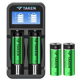 Takenonece00200756 Taken 18500 Rechargeable Li-ion Battery With Charger Imr 3.7v 1500mah