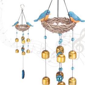4636510 Taman Blue Bird Wind Chime - Bell For Outside Indoor Resin Decorative Me