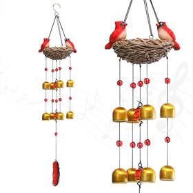 5037420 Taman Wind Chime For Outside - 27.5 Inch Cardinals Bell Outdoor Decorati