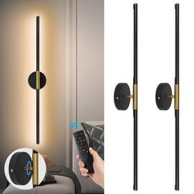 D0672 Taofiaco Battery Operated Wall Sconces Set Of Two 360 Rotate Wireless Rechargeable