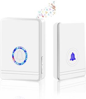 Tech Inc 313044876822 Wireless Doorbells For Home Doorbell Plug And Play 48 Ringtones 5 L