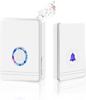 Tech Inc 313112539598 Wireless Doorbell Easy Installation Plug And Play 48 Ringtones 5 Levels Adju