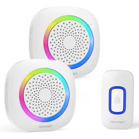 Tecknet 056243610648 Wireless Doorbell With 2 Portable Doorbells Rgb Light Battery P