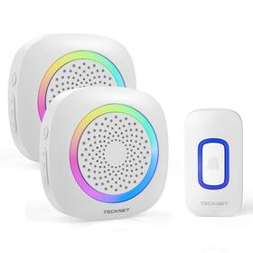 Tecknet 056243614981 Wireless Doorbell With 2 Portable Receivers Battery Powered Rg