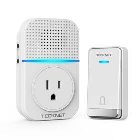 Tecknet 056243618071 Wireless Doorbell Self-powered Plug-through Door Bell Ip66 Waterpro