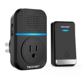 Tecknet 056243624638 Wireless Doorbell Self-powered Plug-through Door Bell Ip66 Waterproof