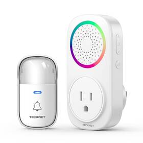 Tecknet 056243626946 Self-powered Wireless Doorbell Kit - Plug-through Door Bell With Rgb Light 6