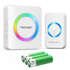 0-120db Tecknet 056243648283 Wireless Doorbell Door Bell Battery-powered 1300ft Range Classroom