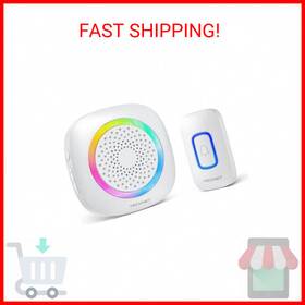 Tecknet 313055159150 Wireless Doorbell Plug And Play Ip66 Waterproof With Rgb Ligh