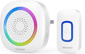 1300 Tecknet 744110185232 Plug In Wireless Doorbell With Rgb Lighting And Feet Range Ip66 Water